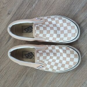 Checkered slip on vans